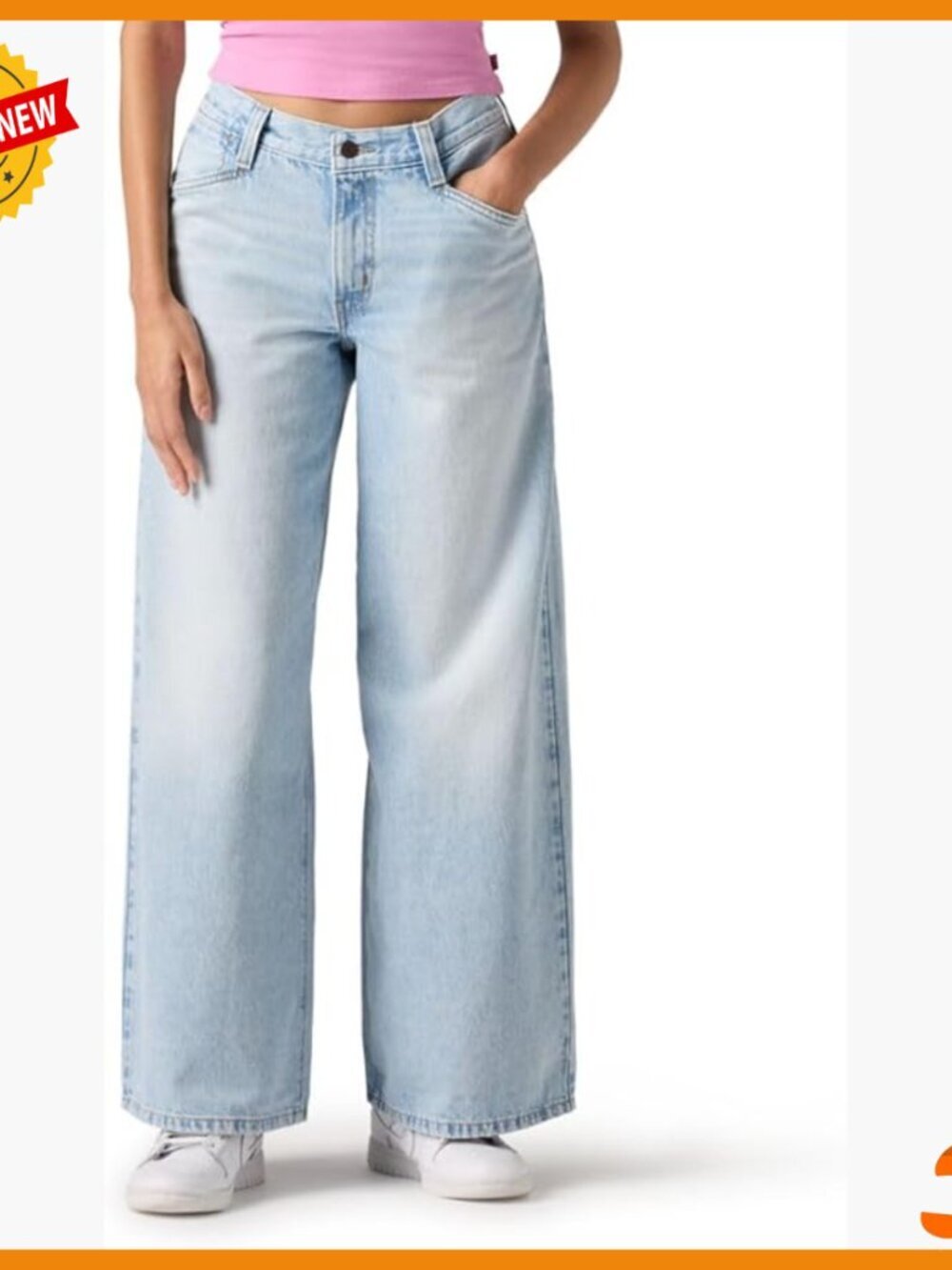 Women's Baggy Wide Leg Jeans, 32 Size, 100% Cotton, Non-Stretch, Vintage Fit - Picture 1 of 3